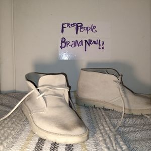 Free people suede tan clark style ankle boots